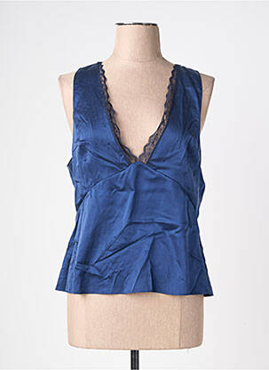 Top coupe cintrée sans manche bleu ROUJE femme