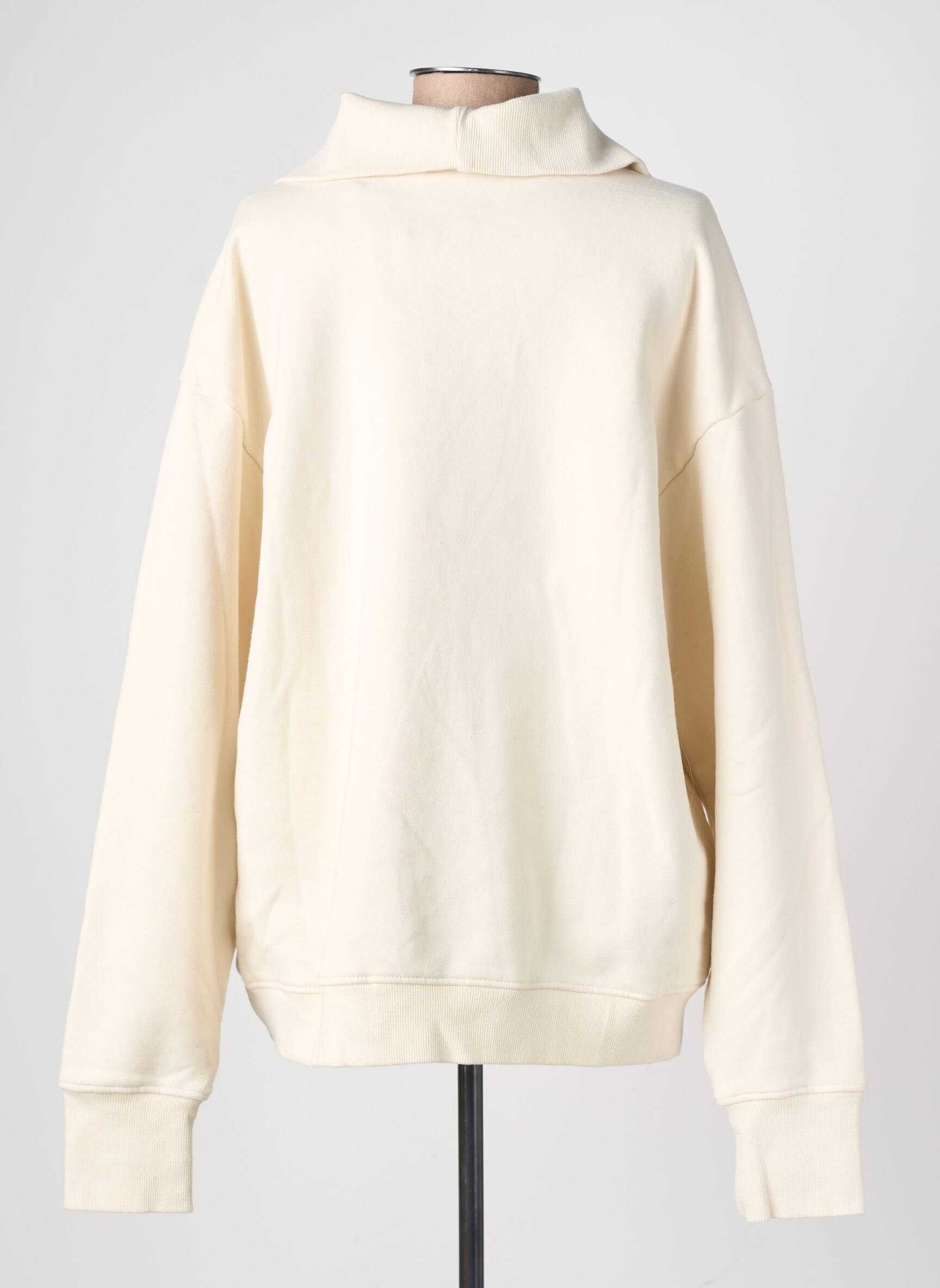Sweat-shirt tissage jersey manches longues blanc NEWTONE femme