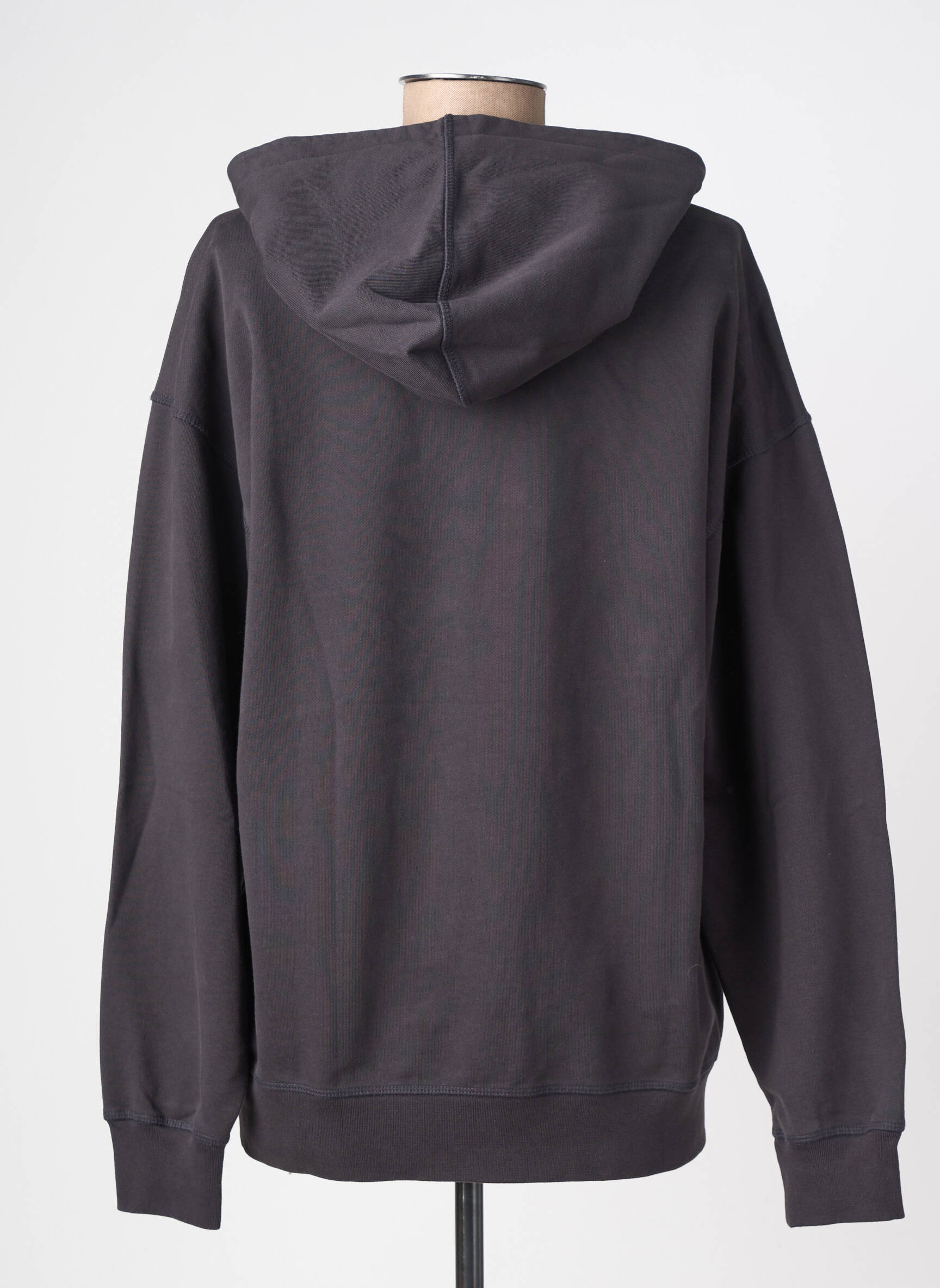 Sweat-shirt à capuche tissage jersey manches longues gris GANNI femme