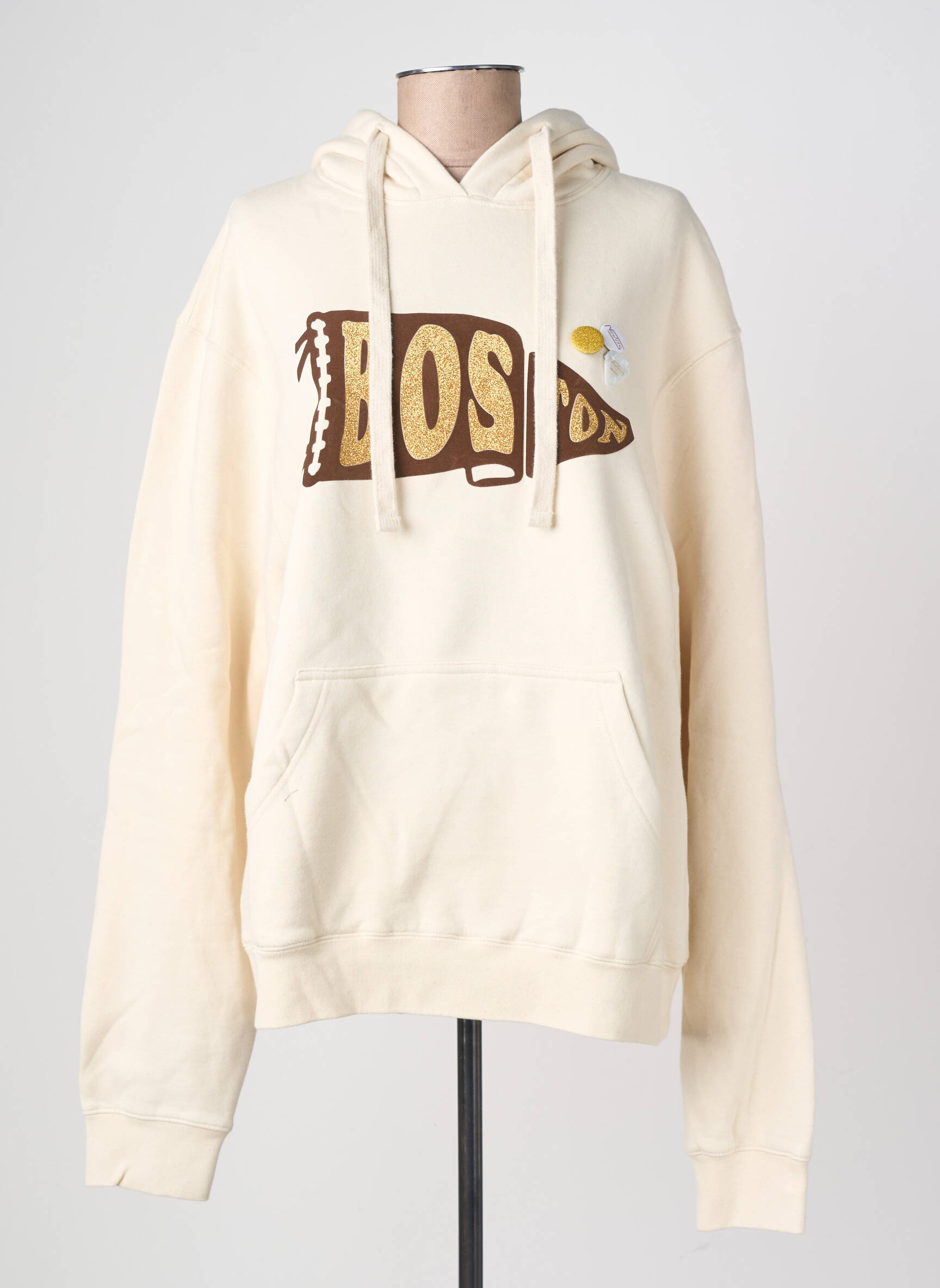 Sweat-shirt à capuche tissage jersey manches longues blanc NEWTONE femme