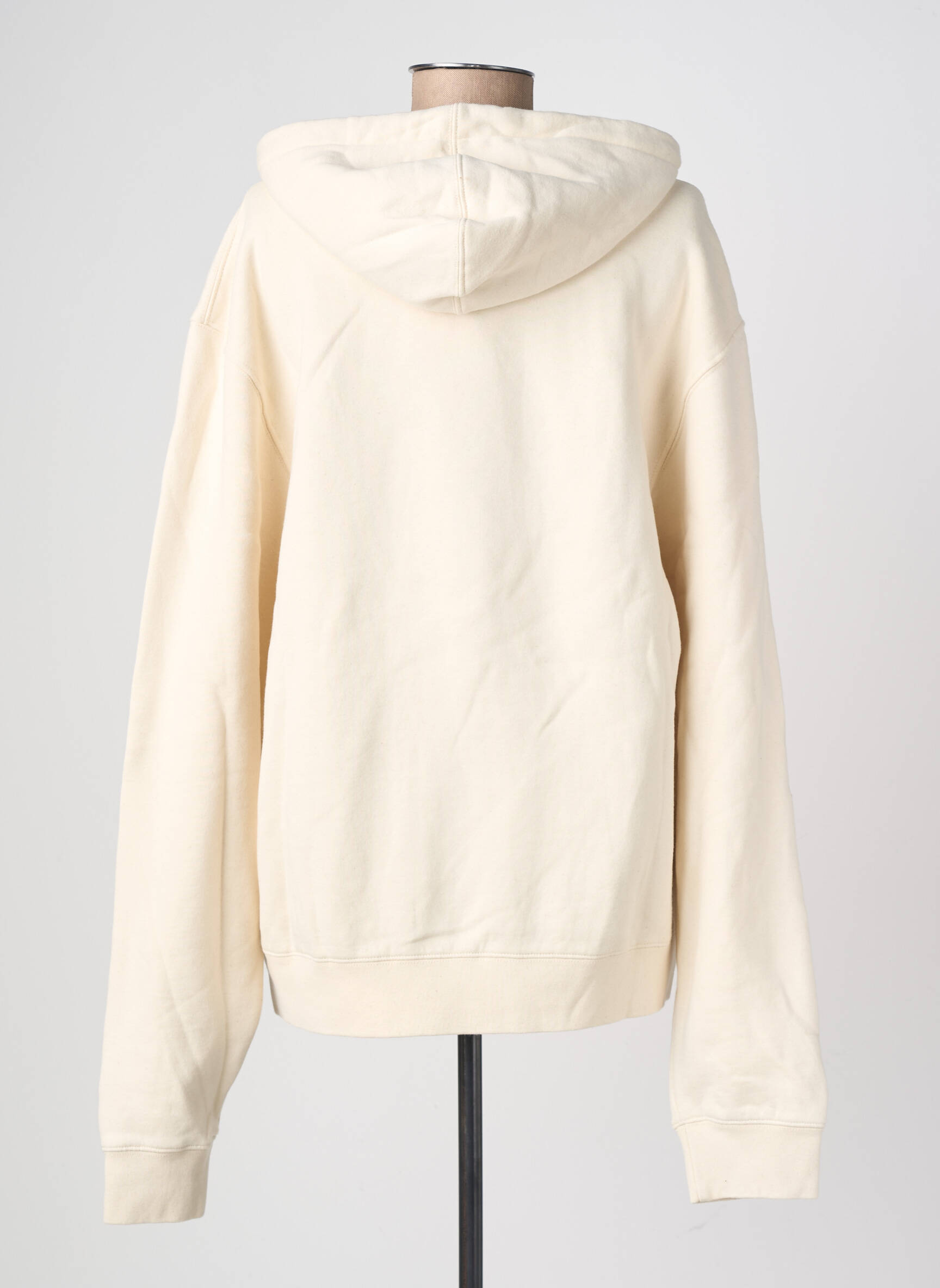 Sweat-shirt à capuche tissage jersey manches longues blanc NEWTONE femme