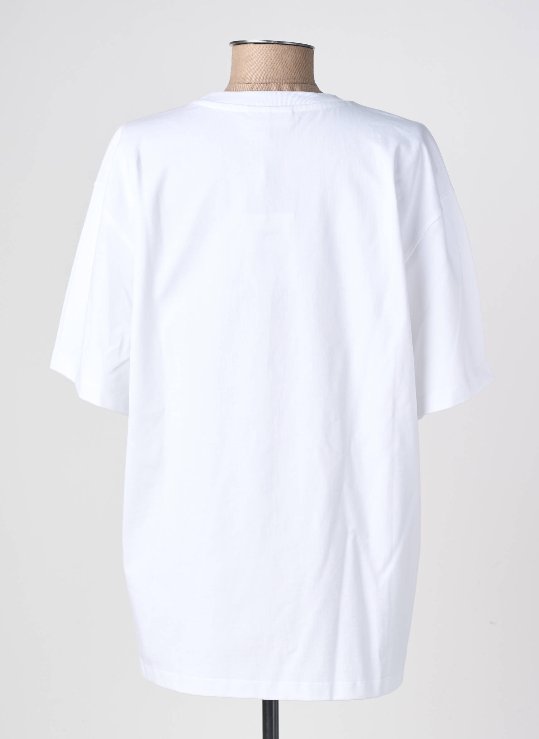 T-shirt coupe droite manches courtes blanc GANNI femme