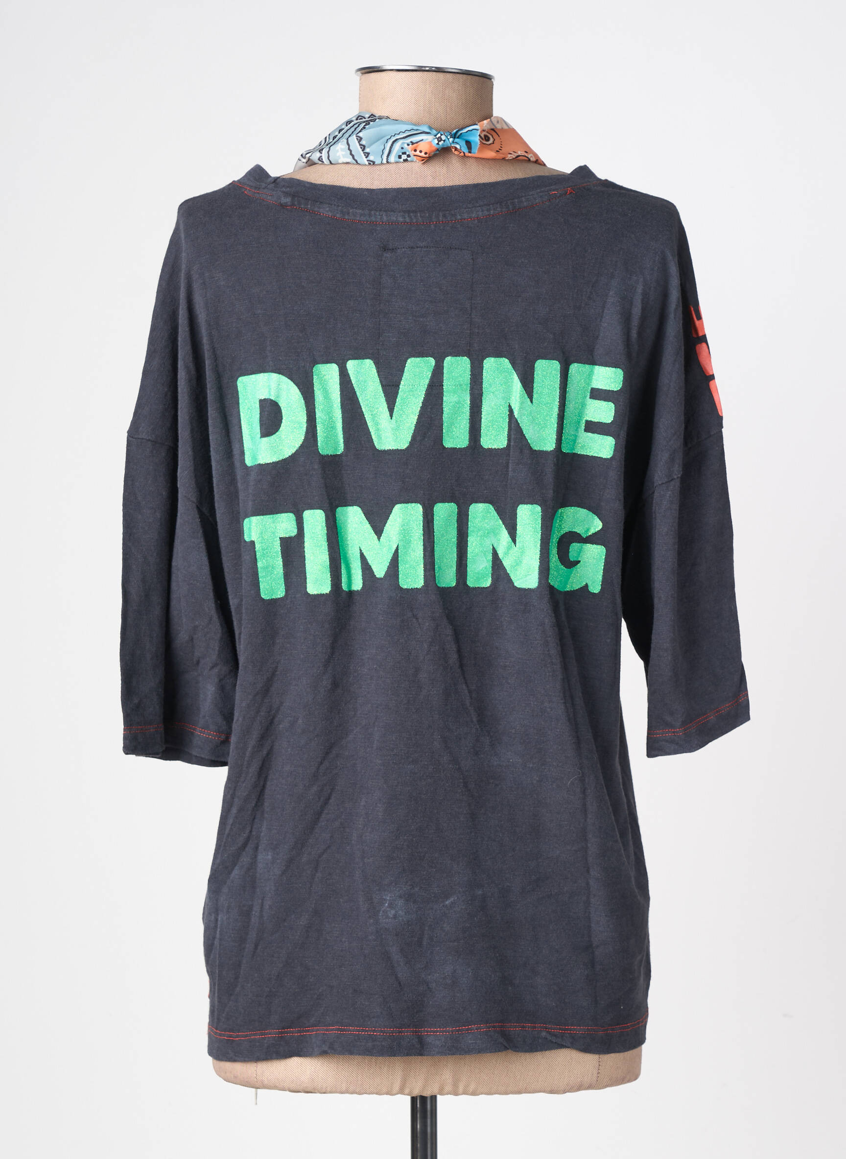T-shirt col rond manches courtes gris ONE TEE femme