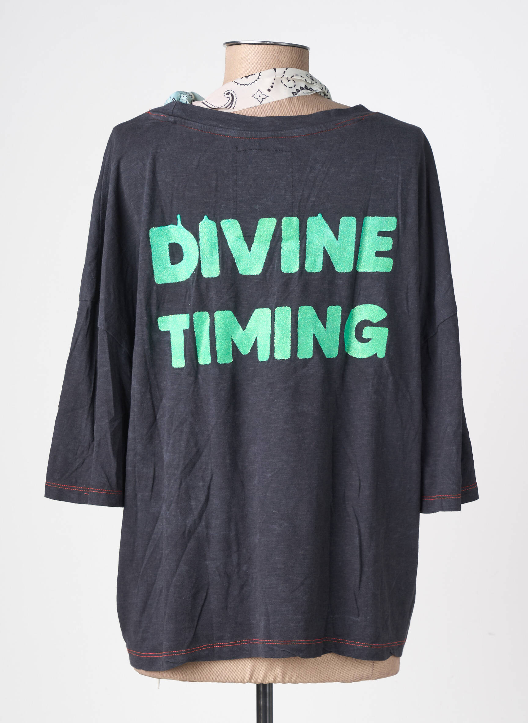 T-shirt col rond manches courtes gris ONE TEE femme