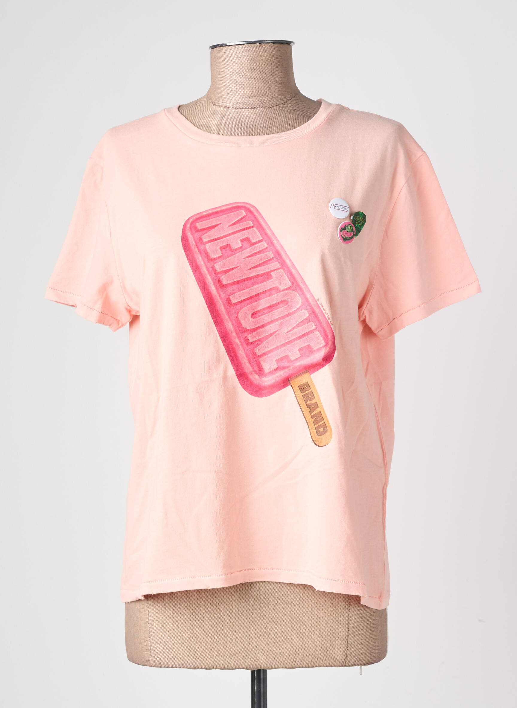 T-shirt coupe droite manches courtes rose NEWTONE femme