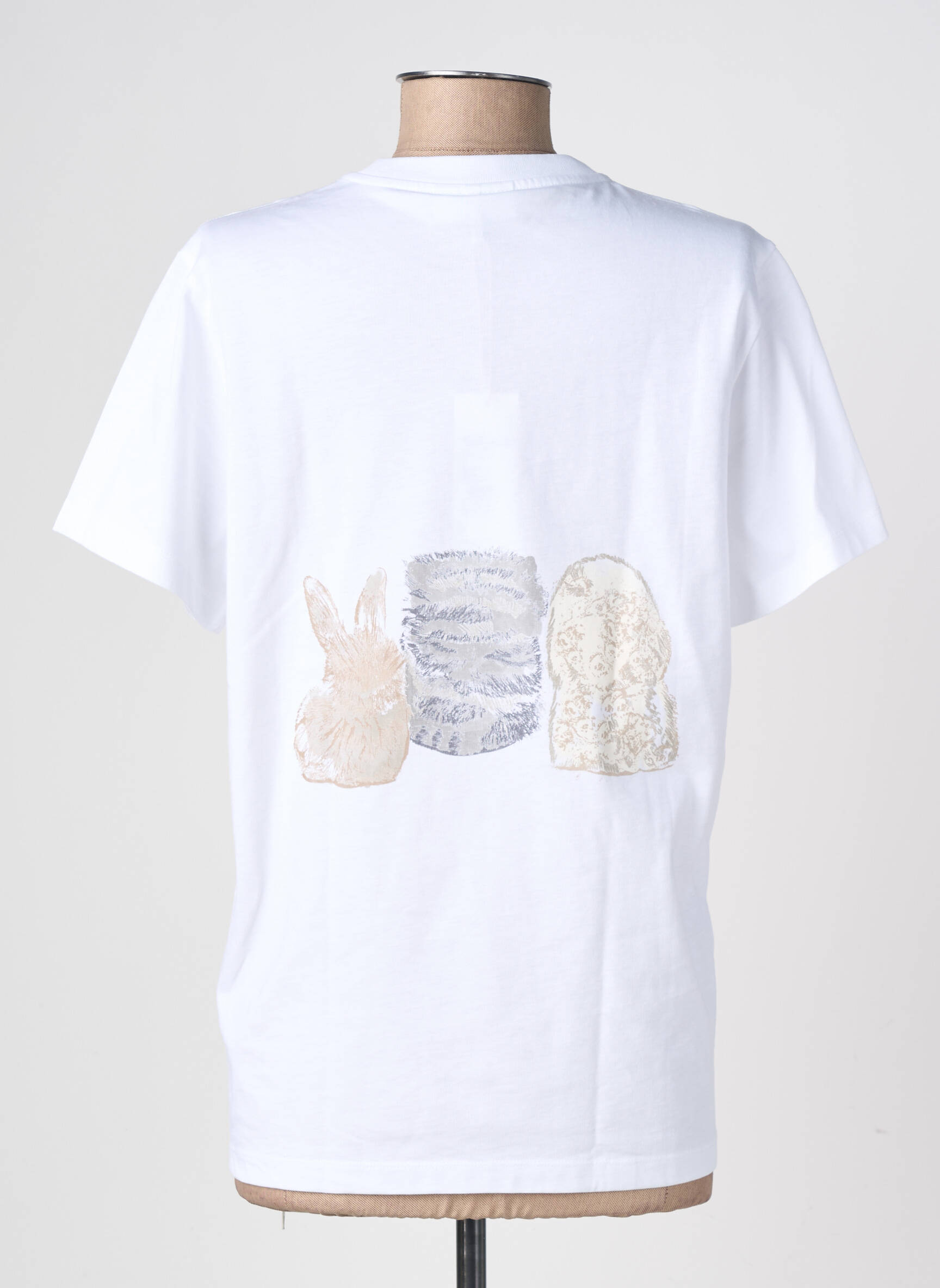 T-shirt coupe droite manches courtes blanc GANNI femme