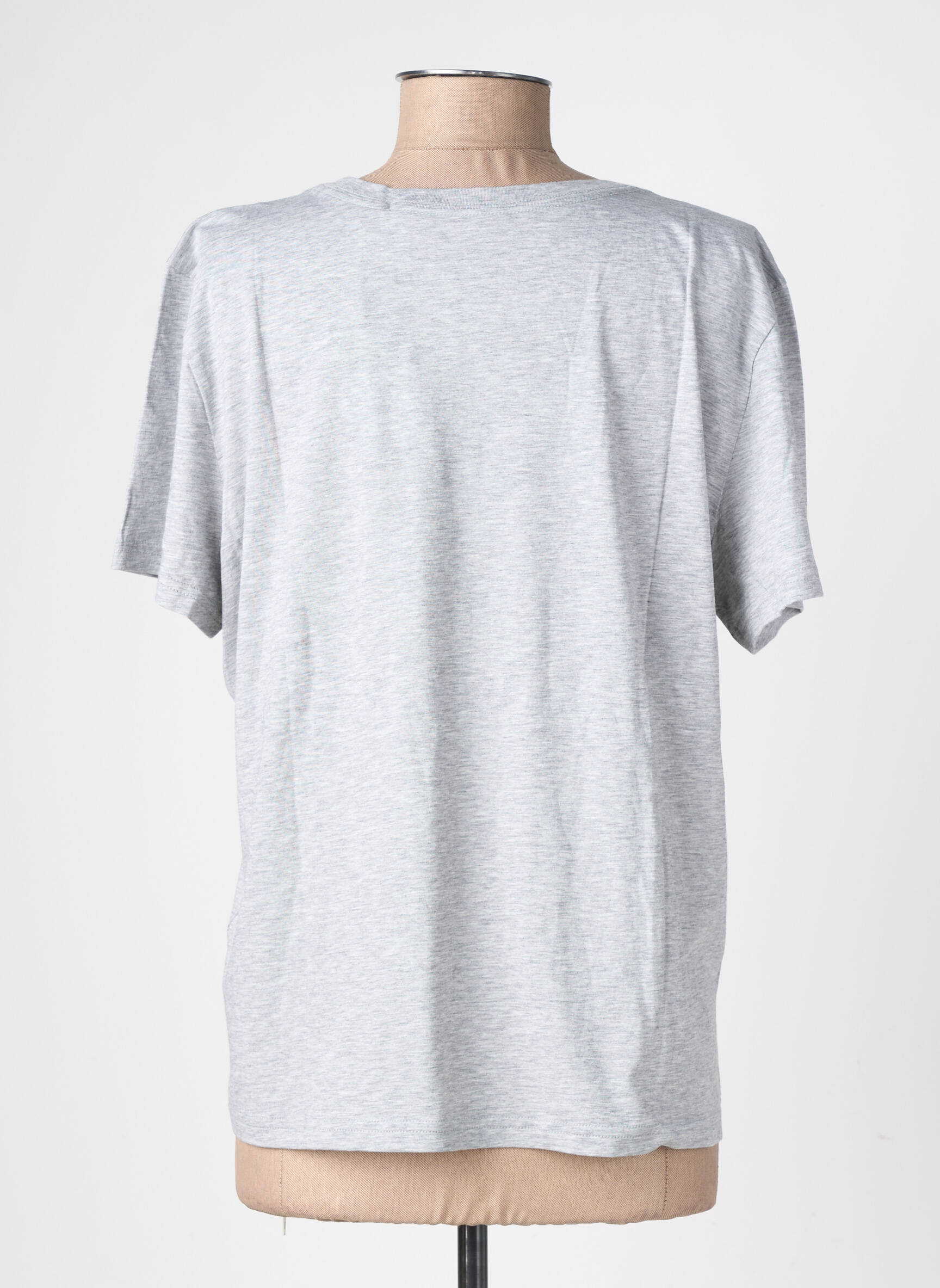T-shirt coupe droite manches courtes gris RAILS femme