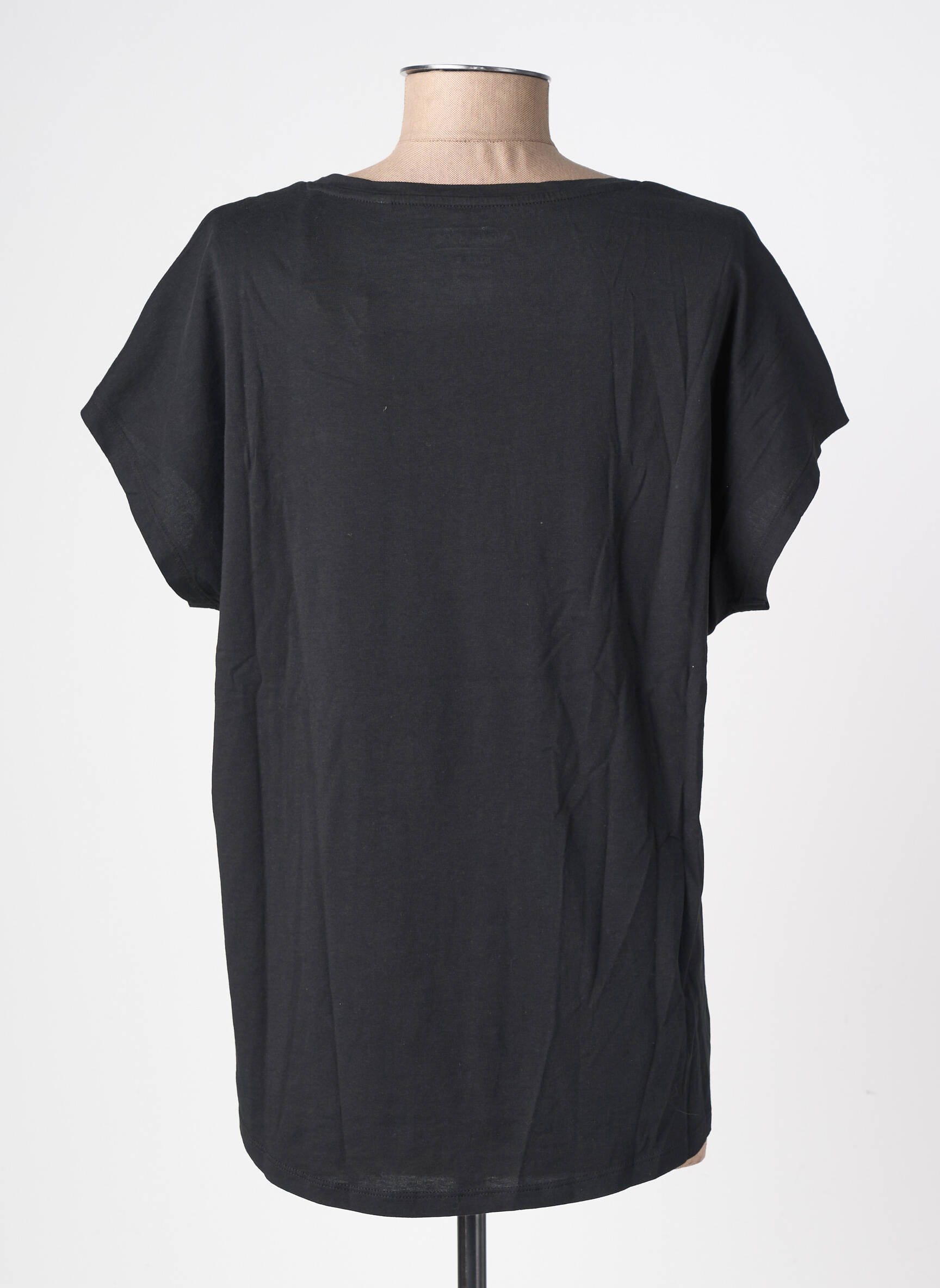 T-shirt col v manches courtes noir NEWTONE femme