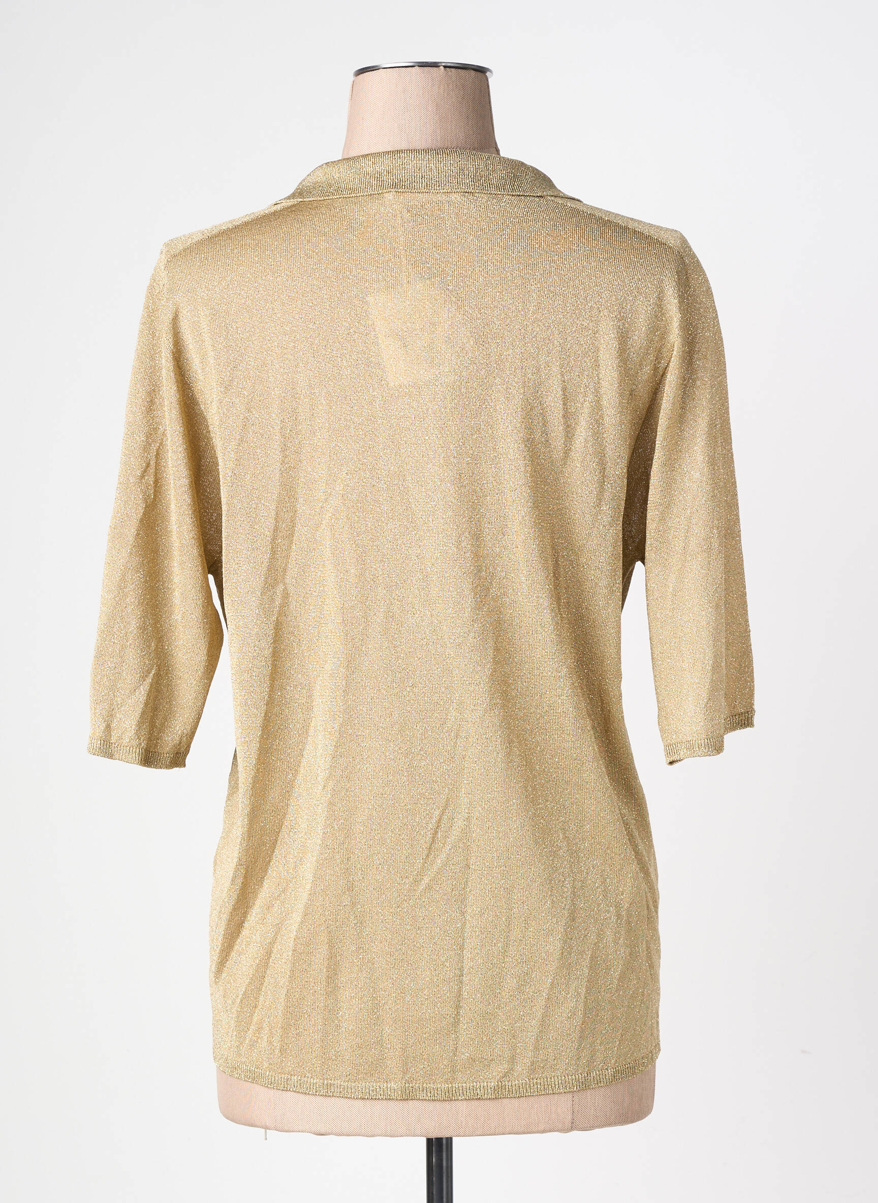 Top manches courtes manches courtes or MAJESTIC FILATURES femme