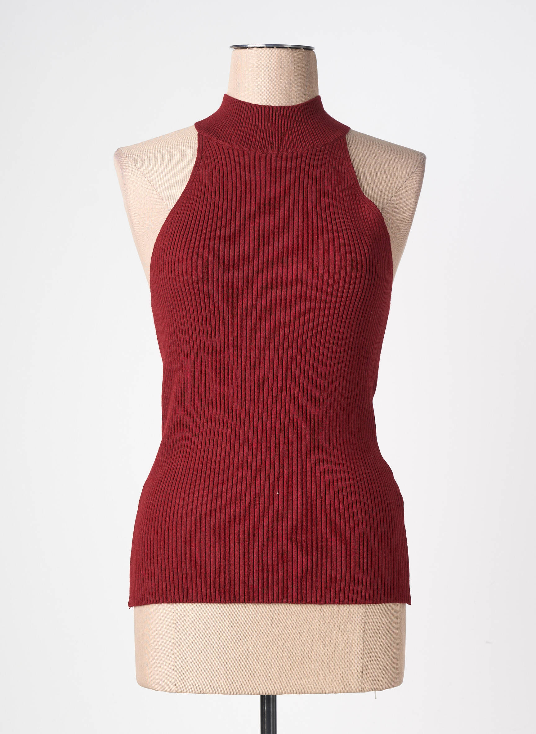 Débardeur coupe droite sans manche rouge ROUJE femme