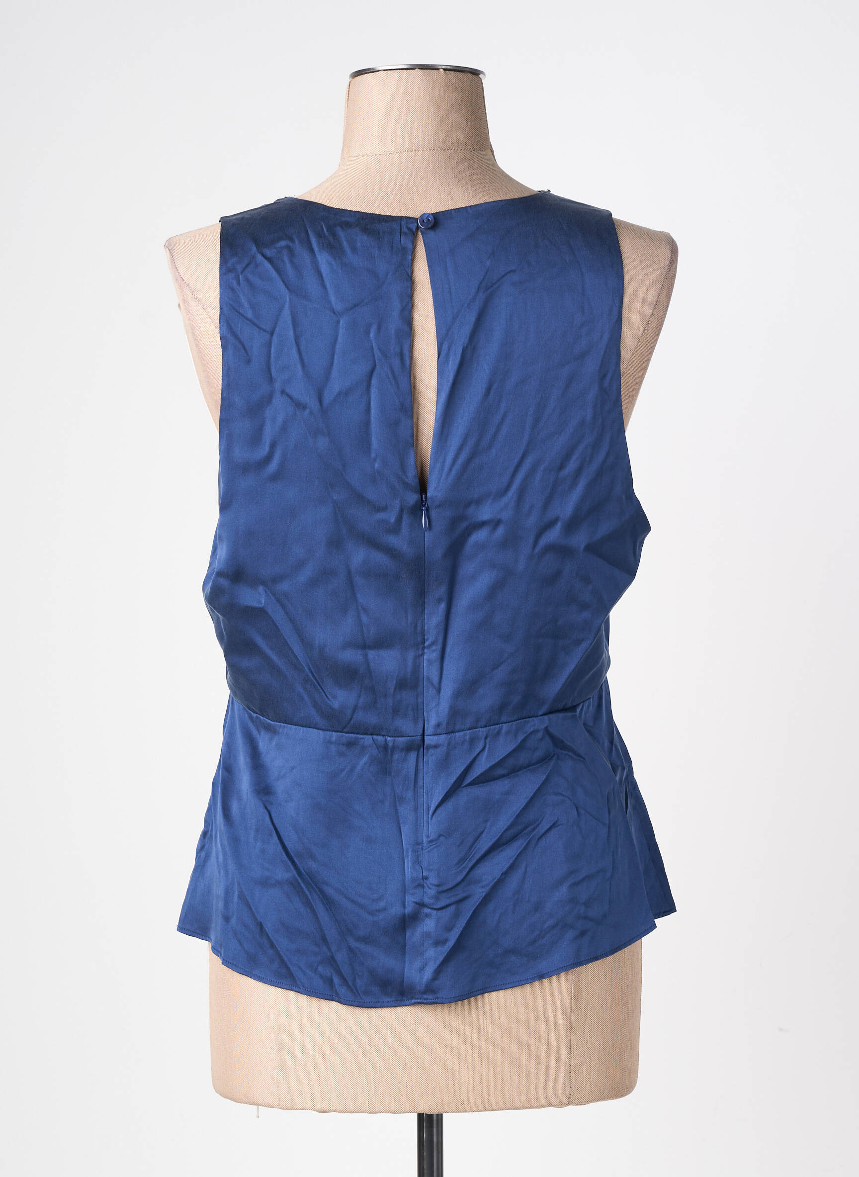 Top coupe cintrée sans manche bleu ROUJE femme