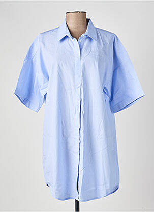 Chemisier coupe droite manches courtes bleu ANDREA LEV femme