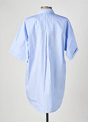 Chemisier coupe droite manches courtes bleu ANDREA LEV femme