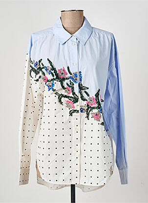Chemisier imprimé fantaisie manches longues bleu ESSENTIEL ANTWERP femme