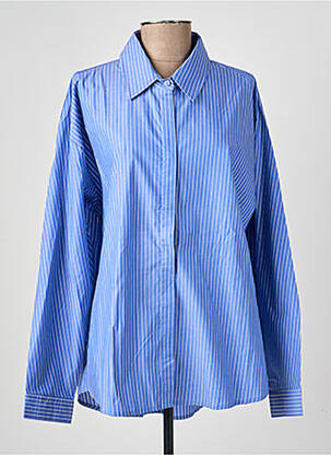Chemisier coupe droite manches longues bleu ANDREA LEV femme