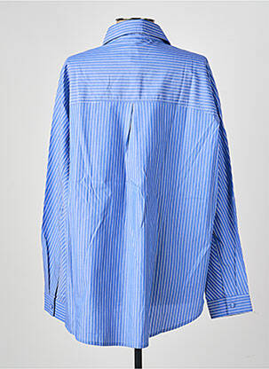 Chemisier coupe droite manches longues bleu ANDREA LEV femme