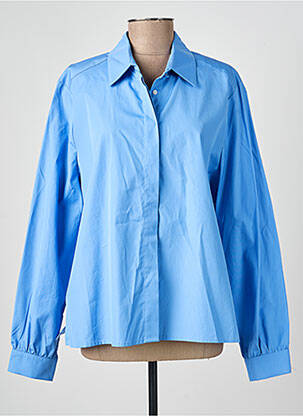 Chemisier coupe droite manches longues bleu ANDREA LEV femme