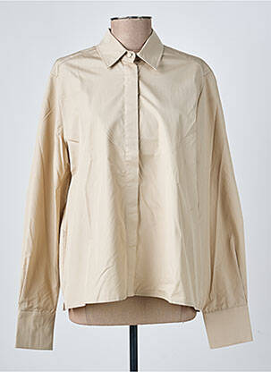 Chemisier coupe droite manches longues beige ANDREA LEV femme