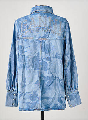 Chemisier coupe cintrée manches longues bleu GANNI femme