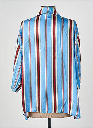 Blouse col v manches courtes bleu DIEGA femme
