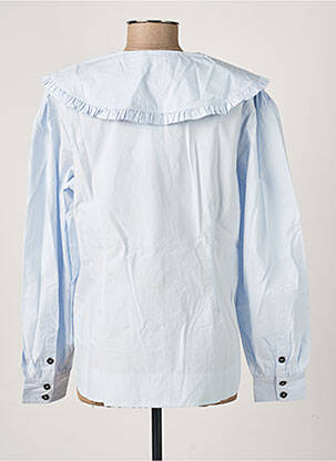 Chemisier coupe cintrée manches longues bleu GANNI femme