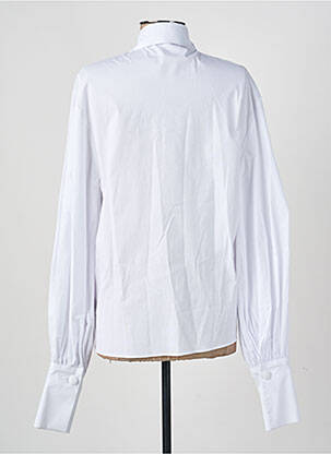 Chemisier tissage popeline manches longues blanc OUD femme