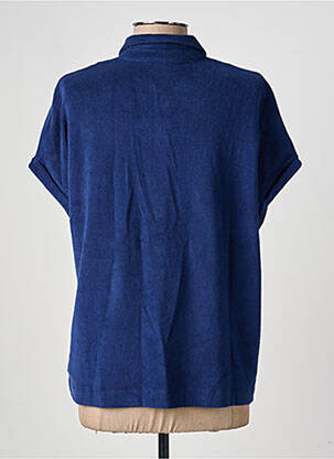 Chemisier coupe droite manches courtes bleu MAJESTIC FILATURES femme