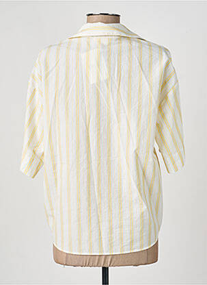 Blouse tissage popeline manches courtes jaune DIEGA femme
