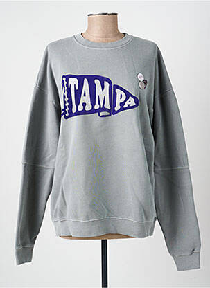Sweat-shirt coupe over-size manches longues bleu NEWTONE femme