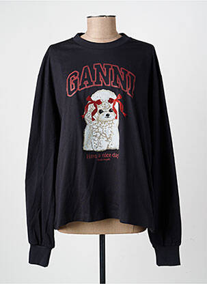 T-shirt manches longues manches longues noir GANNI femme