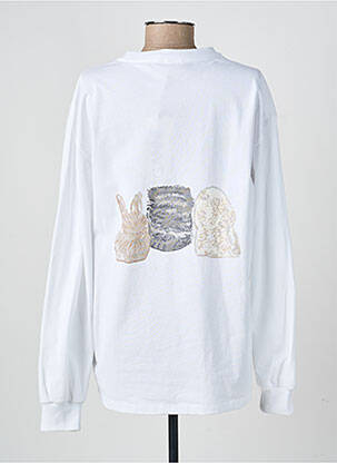 T-shirt manches longues manches longues blanc GANNI femme