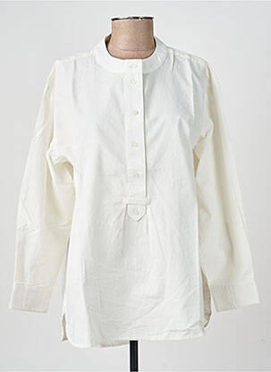 Tunique manches longues fermeture boutonnée sur le devant beige ANNE MI femme