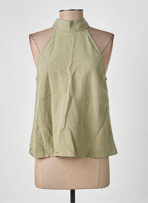 Top coupe cintrée sans manche vert SAMSOE & SAMSOE femme