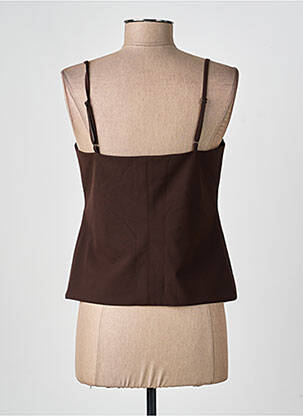 Top col carré fines bretelles marron SAMSOE & SAMSOE femme