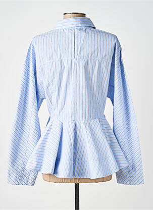 Tunique manches longues col chemisier bleu GANNI femme