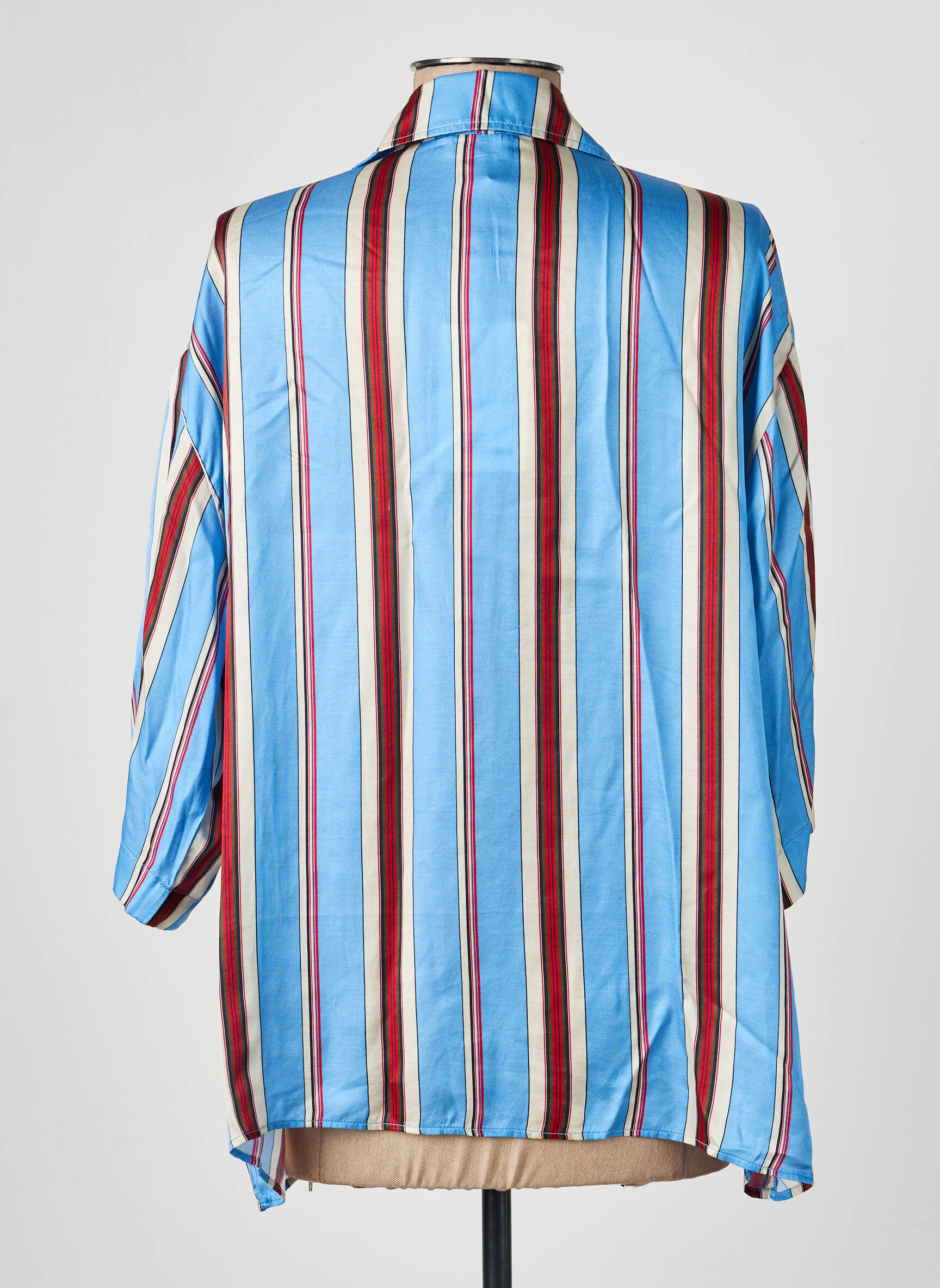 Blouse col v manches courtes bleu DIEGA femme