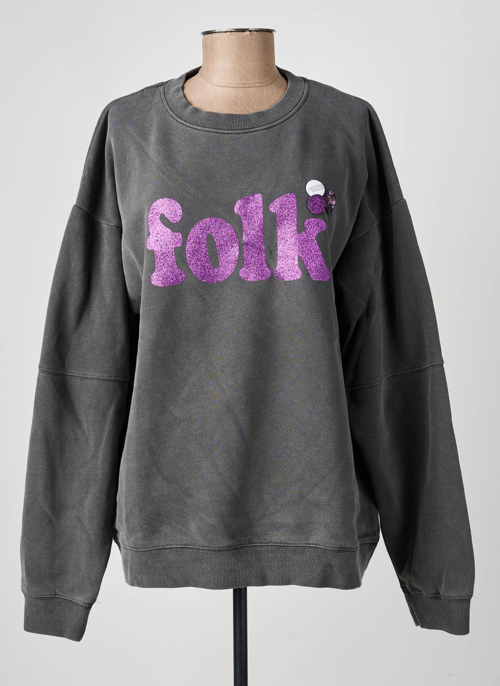 Sweat-shirt stretch manches longues gris NEWTONE femme
