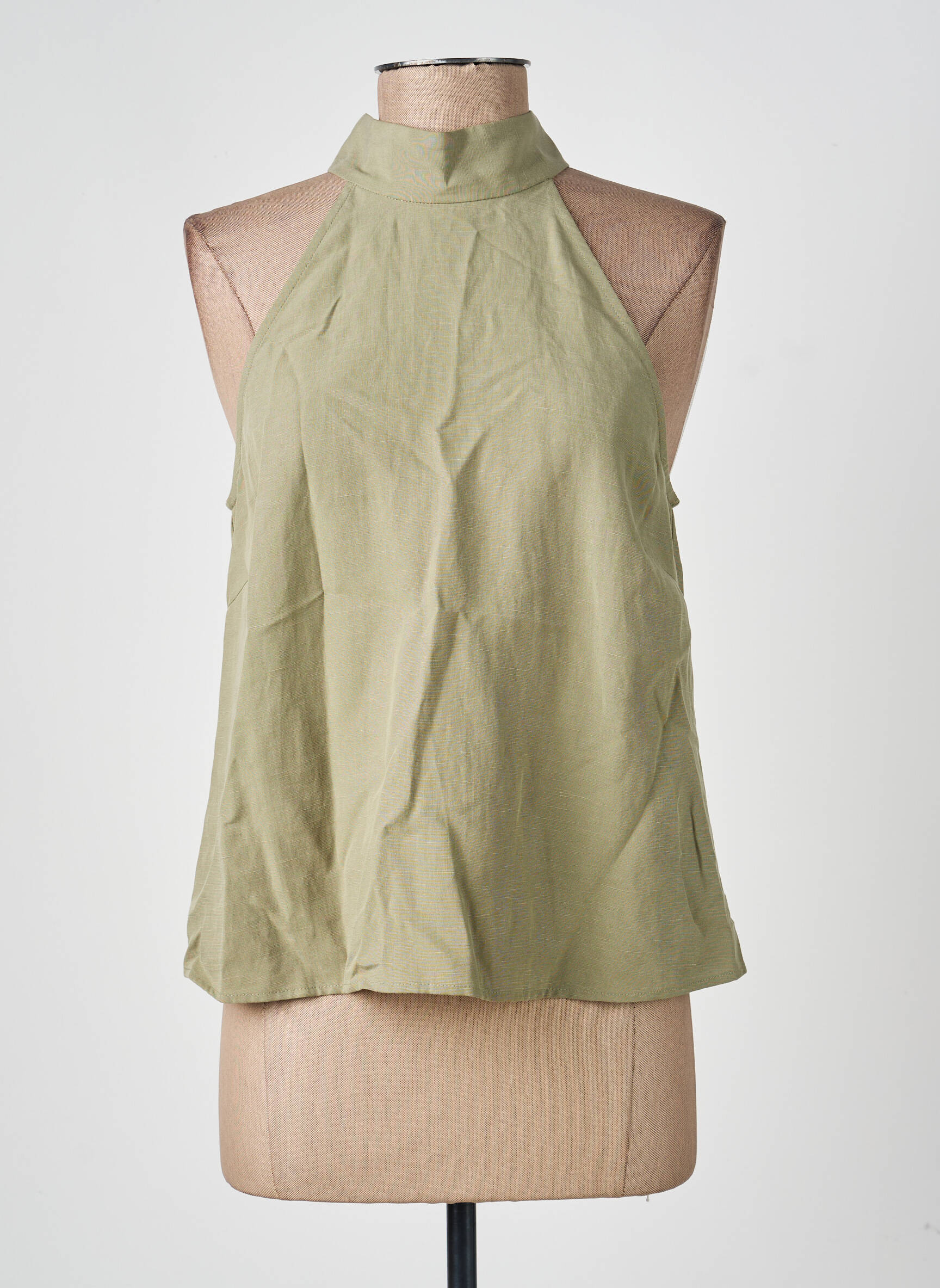 Top coupe cintrée sans manche vert SAMSOE & SAMSOE femme