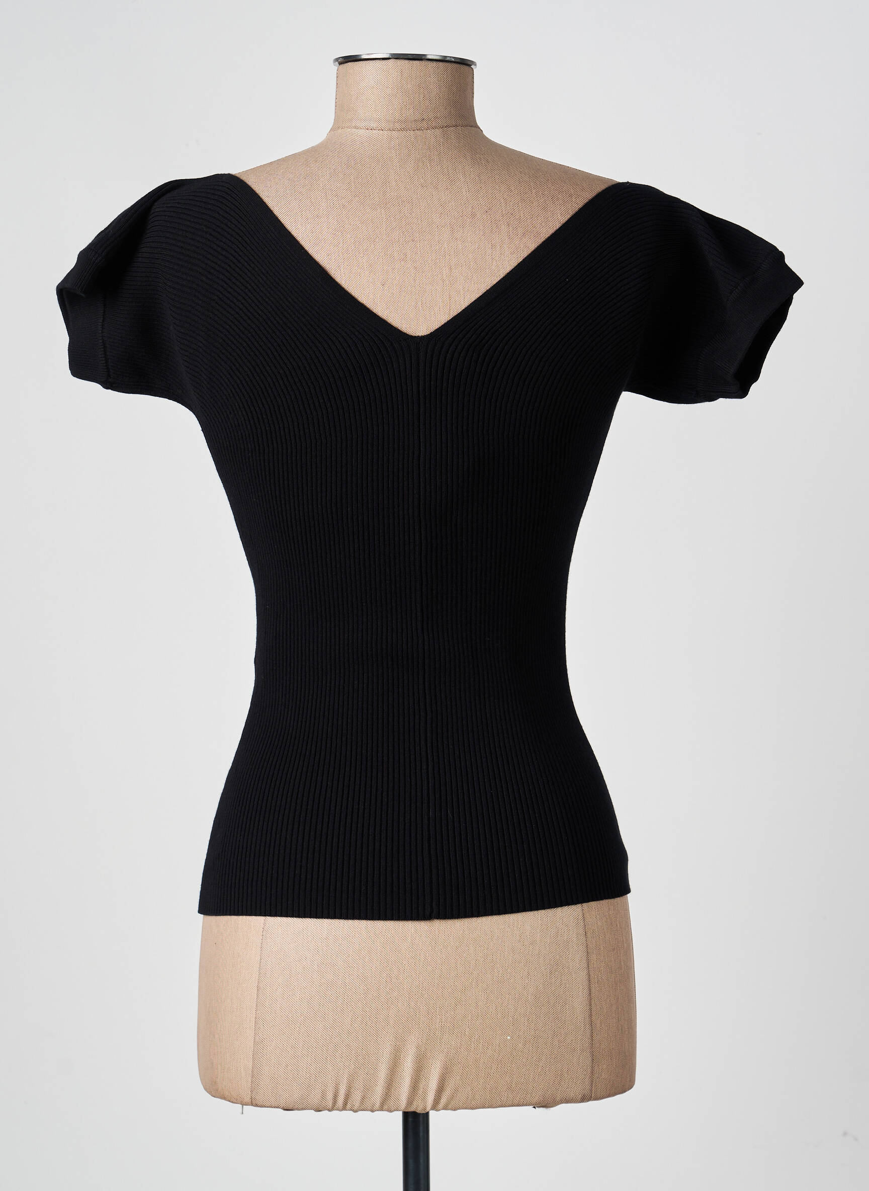 Top stretch manches courtes noir VANESSA BRUNO femme