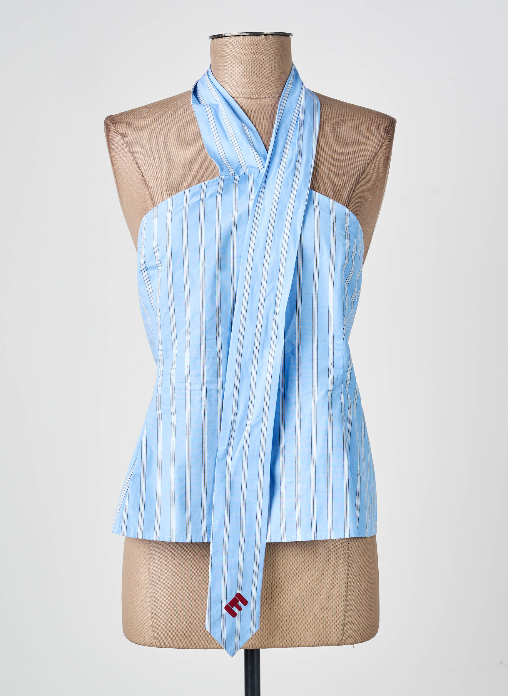 Top col carré fines bretelles bleu ESSENTIEL ANTWERP femme