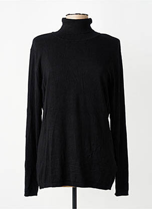 Pull col roulé stretch manches longues noir ICHI femme