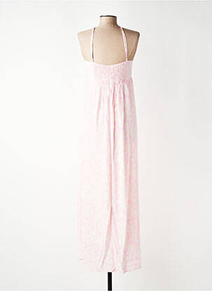 Robe longue imprimé fleurs fines bretelles rose GRACE & MILA femme