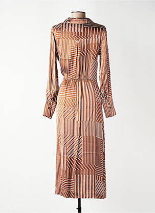Robe longue manches longues manches longues marron GRACE & MILA femme