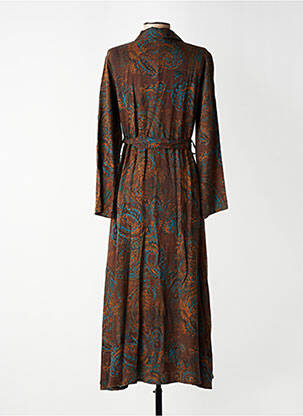 Robe longue manches longues manches longues marron LA REINE TRICOTE femme