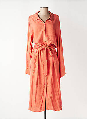 Robe longue manches longues manches longues orange GRACE & MILA femme