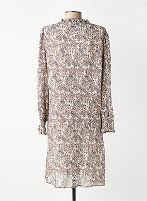Robe mi-longue coupe fluide manches longues beige MOLLY BRACKEN femme