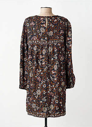 Robe courte coupe évasée manches longues noir GRACE & MILA femme