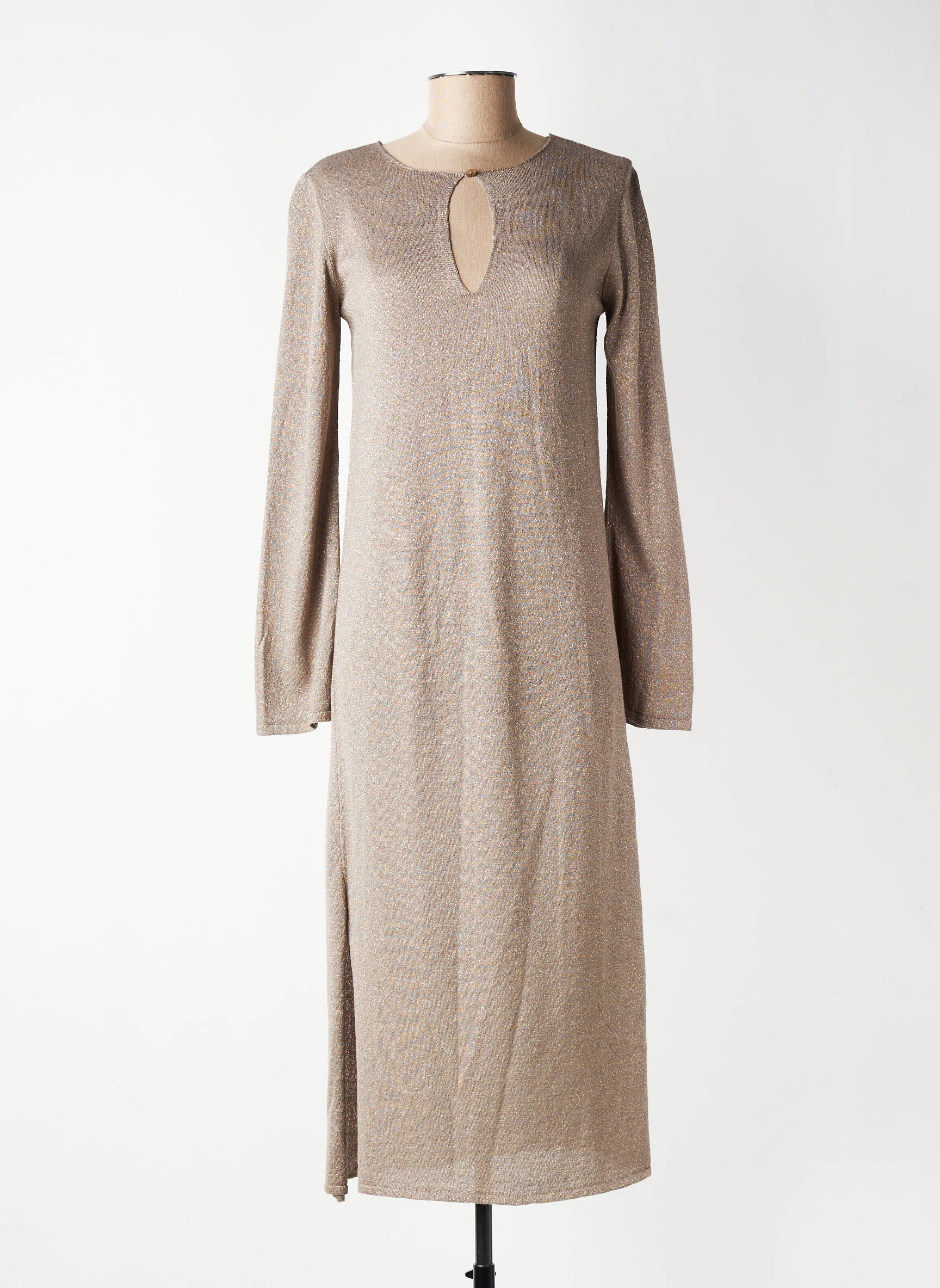 Robe longue manches longues manches longues or MUS & BOMBON femme