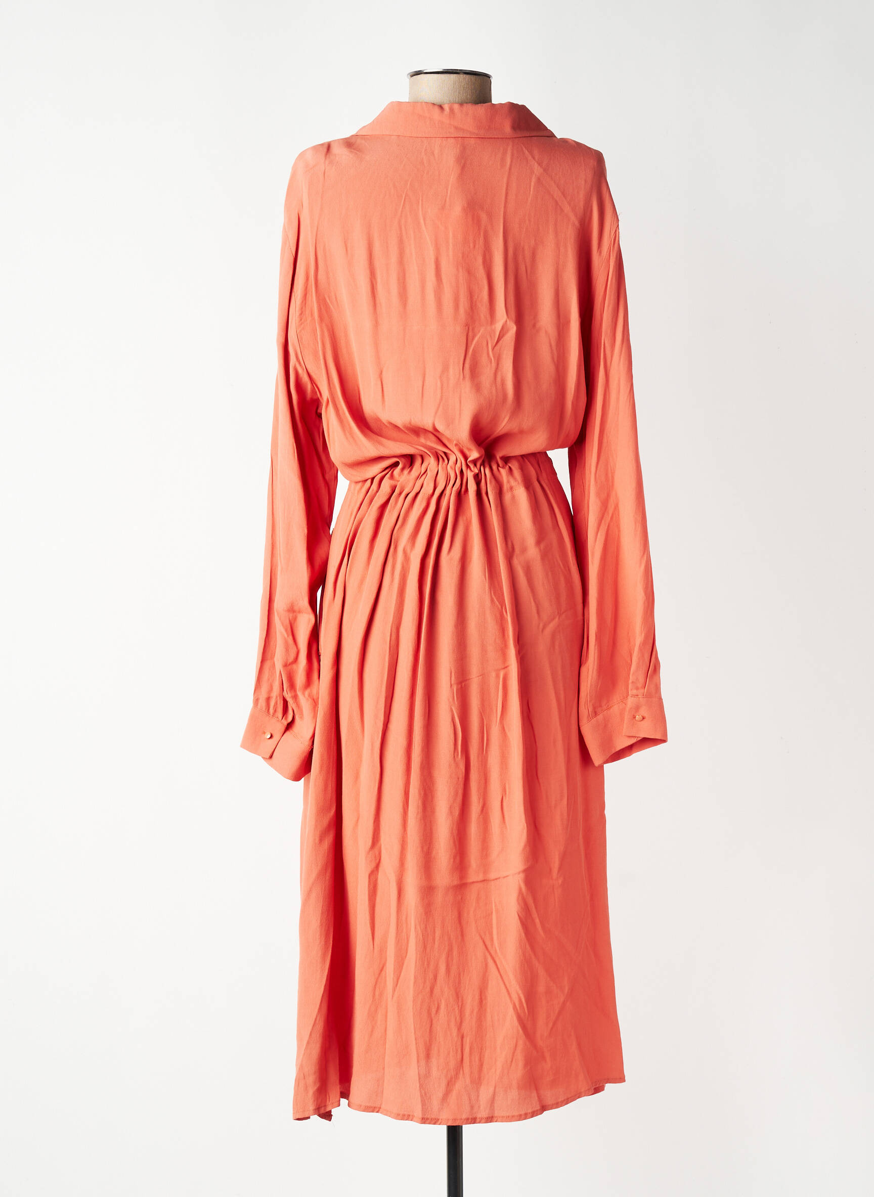 Robe longue manches longues manches longues orange GRACE & MILA femme