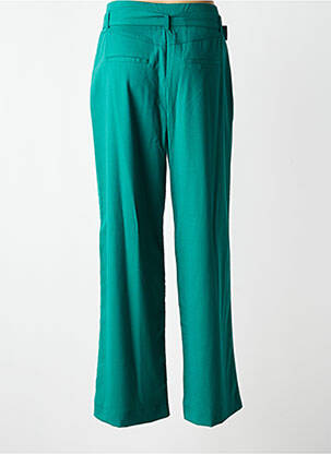 Pantalon droit tissage crêpe taille haute vert VILA femme